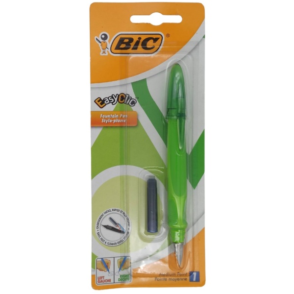 BIC EasyClic Füllhalter, Füller, inkl. Patrone, Linkshänder, medium