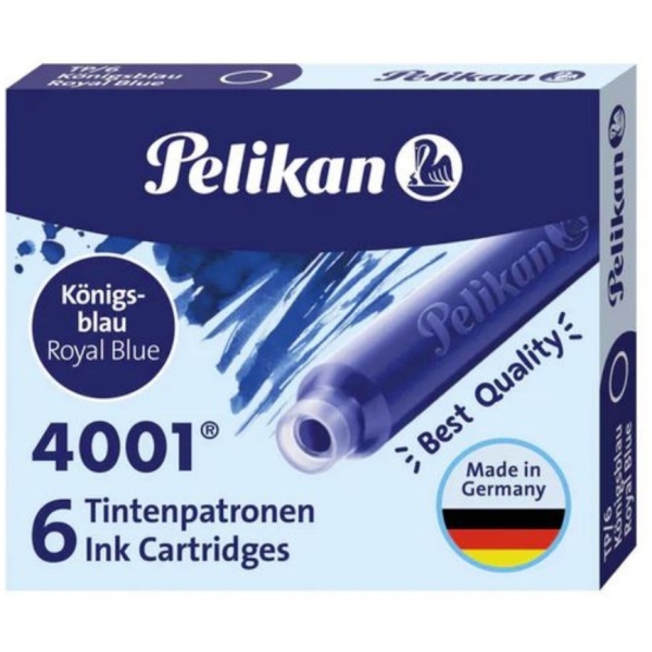 PELIKAN 4001 Tintenpatronen, Königsblau, 6 - 60 Stück, Patronen, Füller